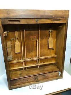 Vintage Stanley Wood Roll Top Store Display Tool Case