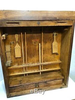 Vintage Stanley Wood Roll Top Store Display Tool Case