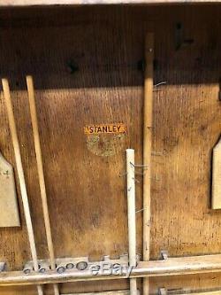 Vintage Stanley Wood Roll Top Store Display Tool Case