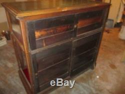 Vintage Store Display Case Solid Red Oak Hand Carved Large Case For Collectables