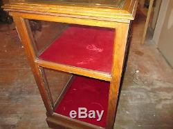 Vintage Store Display Case Solid Red Oak Hand Carved Large Case For Collectables