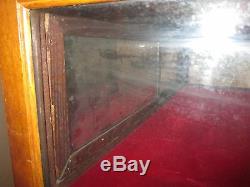 Vintage Store Display Case Solid Red Oak Hand Carved Large Case For Collectables