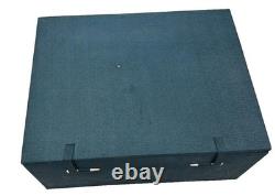 Vintage Textured Green Display Case With 2 White Silk-Lined Compartments 12x1 0