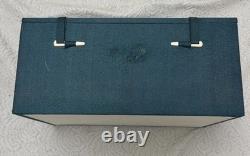 Vintage Textured Green Display Case With 2 White Silk-Lined Compartments 12x1 0