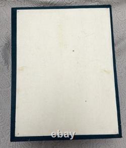 Vintage Textured Green Display Case With 2 White Silk-Lined Compartments 12x1 0
