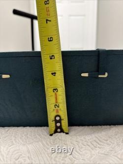 Vintage Textured Green Display Case With 2 White Silk-Lined Compartments 12x1 0