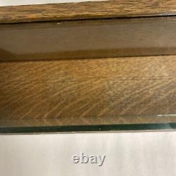 Vintage Tiger Oak Wood Glass Counter Top General Store Display Case Showcase
