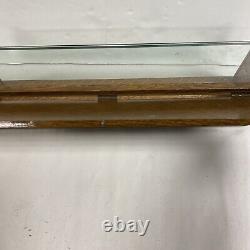 Vintage Tiger Oak Wood Glass Counter Top General Store Display Case Showcase