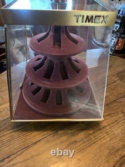 Vintage Timex Watch Counter Top Rotating Spinning Store Display Case