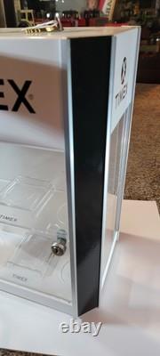 Vintage Timex Watch Counter Top Rotating Spinning Store Display Case Lockable