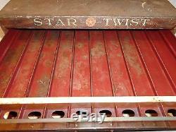 Vintage Tin Star Twist General Store Advertising Thread Display Cabinet Case