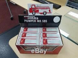 Vintage Tiny Tonka Fire Pumper 595 Store Display Case 12 Boxed Tonka Trucks