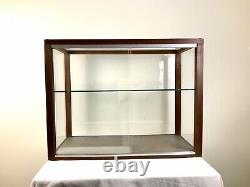 Vintage Wood Glass Tabletop Display Case Cabinet Showcase Doll Store Model Ship