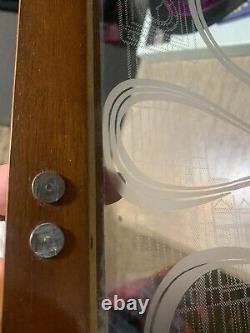 Vintage Wooden Pipe Display Storage Cabinet Case Etched Glass Sherlock Holmes