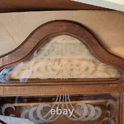 Vintage Wooden Pipe Display Storage Cabinet Case Glass door Shelves Tobacco FO