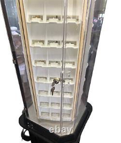 Vintage Zippo 96 Count Lighted Rotating Store Display Case With Stand And Keys