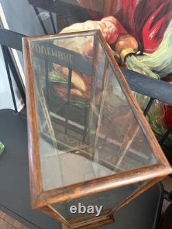 Vtg Countertop Showcase General Store Display Wood Framed Glass Case Taxidermy