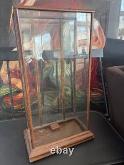 Vtg Countertop Showcase General Store Display Wood Framed Glass Case Taxidermy