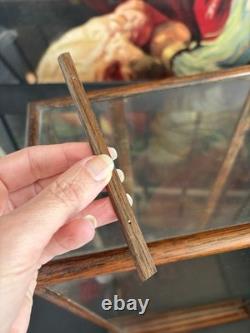 Vtg Countertop Showcase General Store Display Wood Framed Glass Case Taxidermy