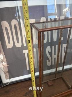 Vtg Countertop Showcase General Store Display Wood Framed Glass Case Taxidermy