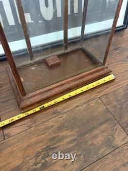 Vtg Countertop Showcase General Store Display Wood Framed Glass Case Taxidermy