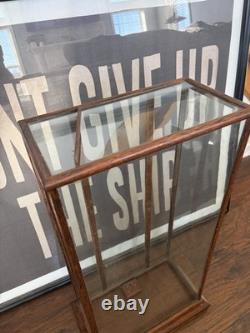 Vtg Countertop Showcase General Store Display Wood Framed Glass Case Taxidermy