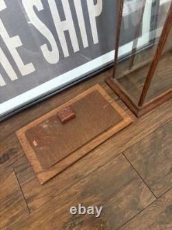 Vtg Countertop Showcase General Store Display Wood Framed Glass Case Taxidermy