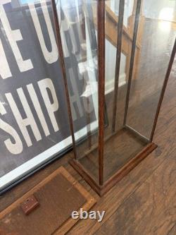 Vtg Countertop Showcase General Store Display Wood Framed Glass Case Taxidermy