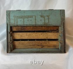 Vtg General Store Display Case Countertop Wood Drawer Beauty & Nail Tools