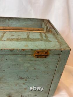 Vtg General Store Display Case Countertop Wood Drawer Beauty & Nail Tools