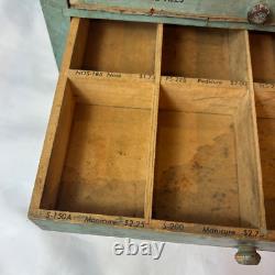 Vtg General Store Display Case Countertop Wood Drawer Beauty & Nail Tools