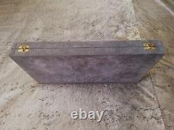 Vtg Rare Grey Velvet Zippo Storage Collection Display Box Case For 24 Lighters