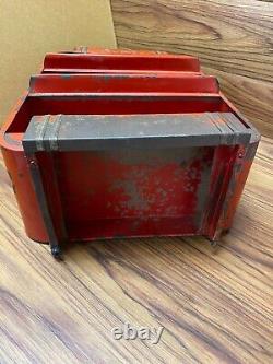 Vtg Red Metal Original Kellogg's Cereals Store Display Retro Case Countertop