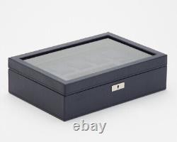 WOLF Howard 8 Watch Box Storage Display Case Navy 465217