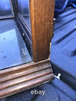 WOW vintage Oak table top country store display cabinet 25 sq x 32 glass shelf