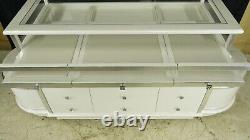 Walk In Closet White Jewelry Display Case Storage Island