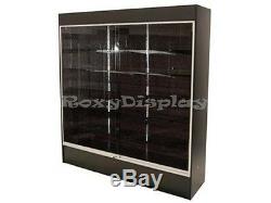 Wall Black Display Show Case Retail Store Fixture with Lights Knocked down #WC6B
