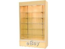 Wall Maple Display Show Case Retail Store Fixture WithLights Knocked Down #WC4M-SC