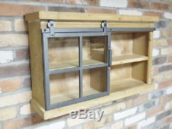 Wall Mounted Display Cupboard Industrial Style Storage Unit Shelving Cabinet New