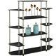 Wall Unit Book Shelf Rack Shelves Case Stereo Stand Open Display Storage Black