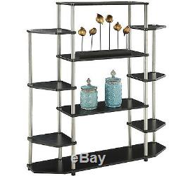 Wall Unit Book Shelf Rack Shelves Case Stereo Stand Open Display Storage Black