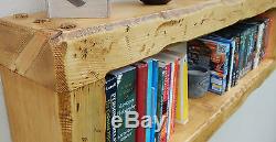 Wall cube floating shelf rustic reclaimed storage bookcase dvd display unit wood