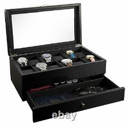 Watch Box- Display Case & Organizer For Men First-Class Jewelry Watch Holder