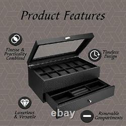 Watch Box- Display Case & Organizer For Men First-Class Jewelry Watch Holder