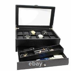 Watch Box- Display Case & Organizer For Men First-Class Jewelry Watch Holder