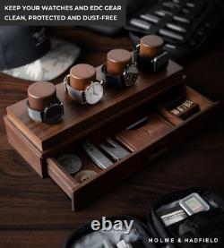 Watch Box Organizer For Men Modern Display Case and Mens Walnut