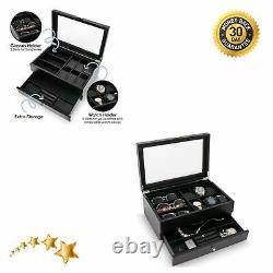 Watch Box Sunglasses Box Display Case Organizer For Men Jewelry Watch Holder