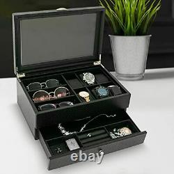 Watch Box Sunglasses Box Display Case Organizer For Men Jewelry Watch Holder
