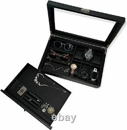 Watch Box Sunglasses Box Display Case Organizer For Men Jewelry Watch Holder