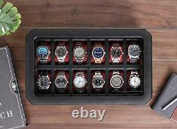 Watch Box for Men 12 Slot Luxury Watch Case Display Organizer, Microsuede